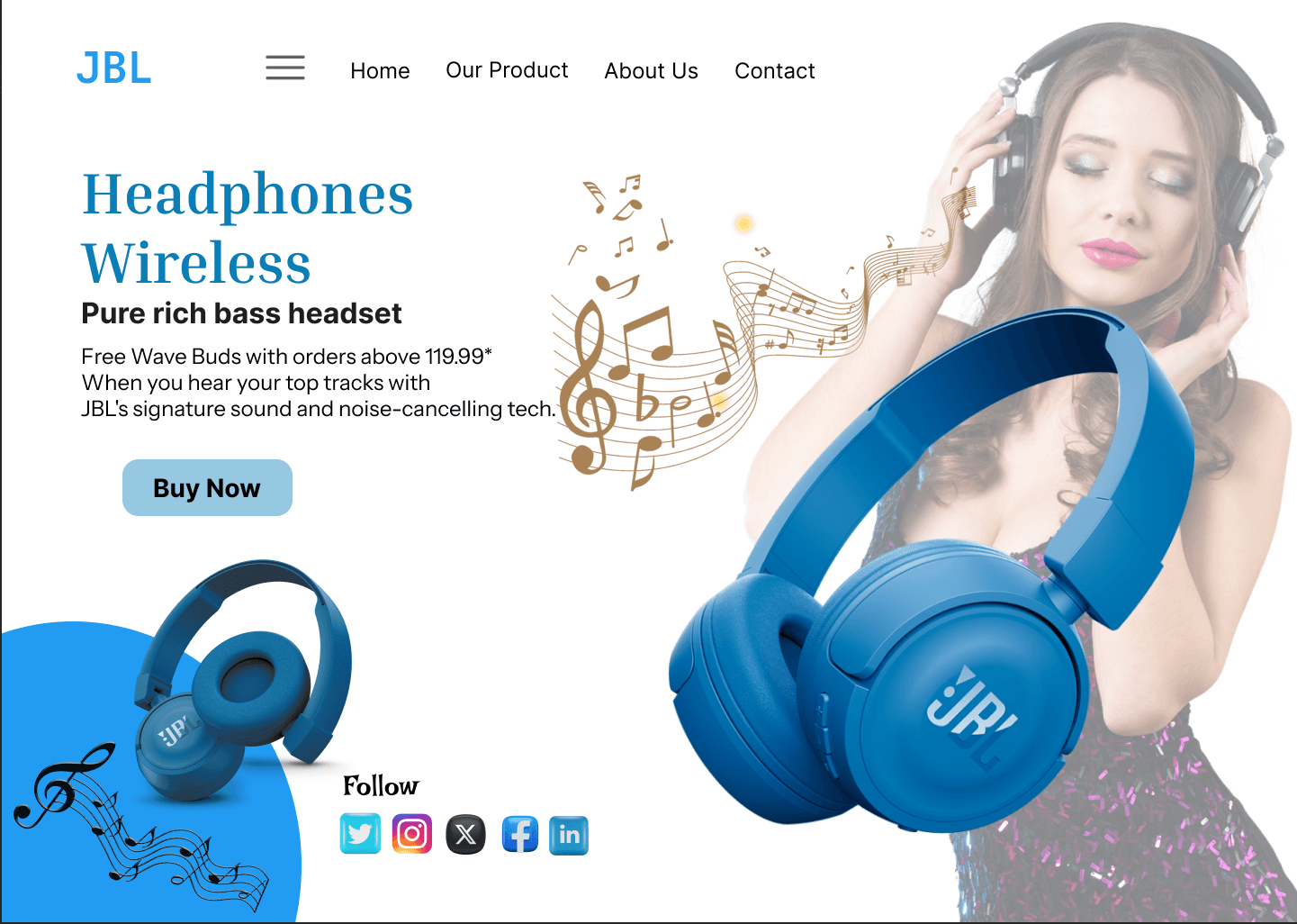 JBL Headphones Landing Page image 1